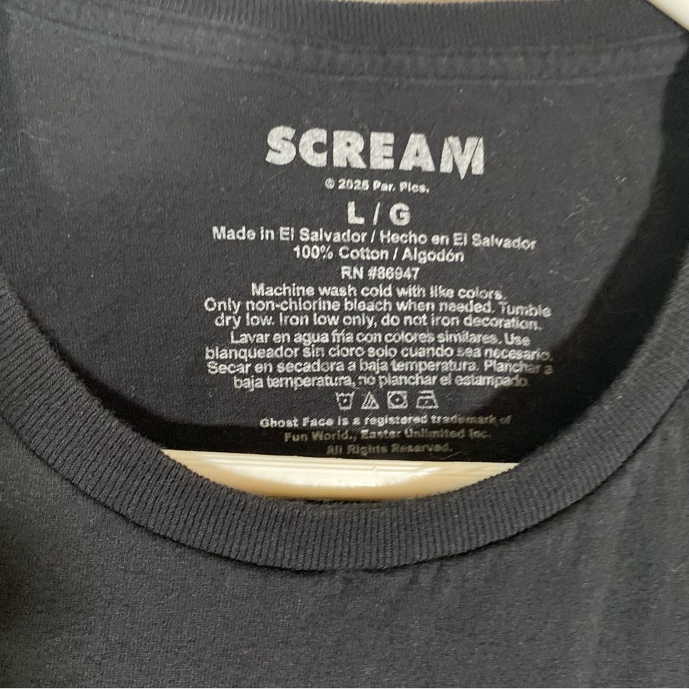 scream what your favorite scary movie ghost face t shirt men’s size large unisex - Picture 4 of 5